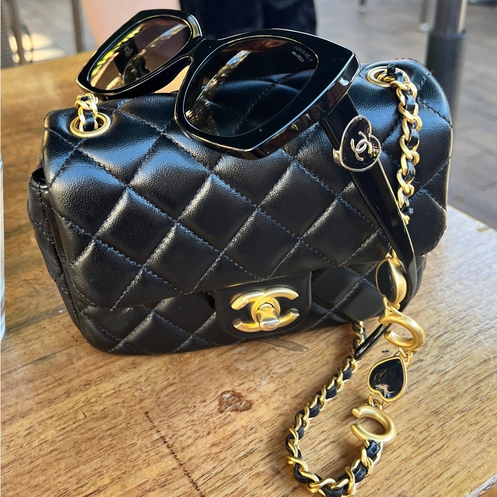 Chanel Coco de toi amore amour quilted heart chain mini flap bag